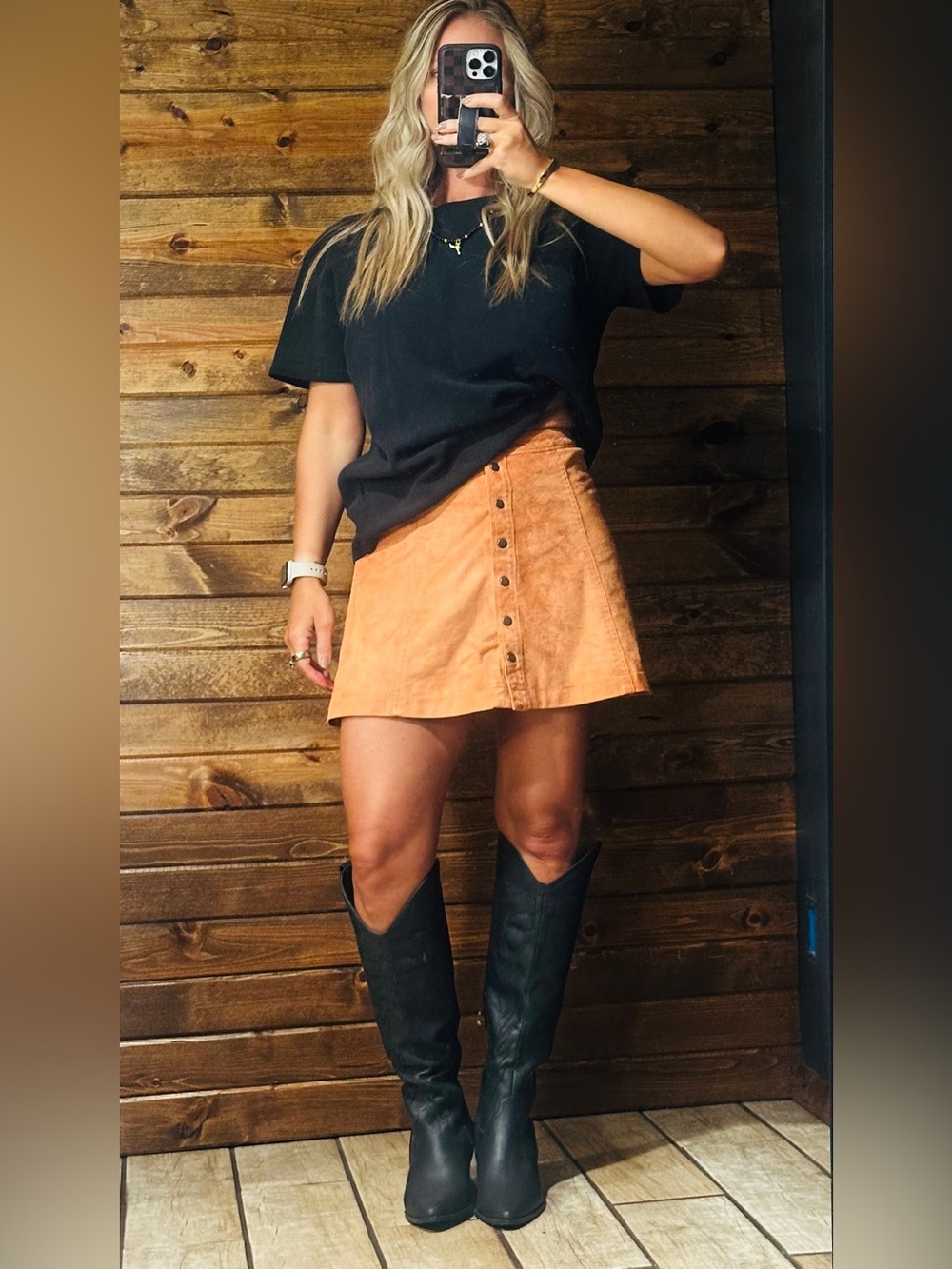 Abercrombie & Fitch Tan Faux Suede Mini Skirt Size 4 Button Front